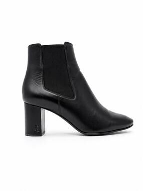 Saint Laurent Loulou Black Leather Chelsea Ankle Boots Sz 39.5 w/ Box Dust Bag